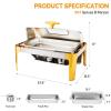 imageROVSUN 9QT Chafing Dishes for Buffet 3 Pack Roll Top Chafing Dish Buffet Set with Glass Window Elegant Gold and Silver Colors Chafers and Buffet Warmers Sets for Parties Weddings Catering EventsGold