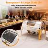 imageROVSUN 9QT Chafing Dishes for Buffet 3 Pack Roll Top Chafing Dish Buffet Set with Glass Window Elegant Gold and Silver Colors Chafers and Buffet Warmers Sets for Parties Weddings Catering EventsGold