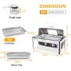 imageROVSUN 9QT Chafing Dishes for Buffet 3 Pack Roll Top Chafing Dish Buffet Set with Glass Window Elegant Gold and Silver Colors Chafers and Buffet Warmers Sets for Parties Weddings Catering EventsSilver
