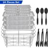 imageROVSUN Chafing Dish Buffet Set Disposable Buffet Servers and Warmers Food Warmer for Parties Buffets 24 Pieces Catering Set Includes FullSize Wire Chafer Stand Disposable Pans amp Utensils24 Piece