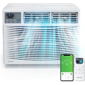 imageROVSUN Smart 14000 BTU Window Air Conditioner with WiFi Energy Saving Window AC Unit with Remote amp App Control amp Timer Function amp Easy Install Kit for Rooms up to 700 Square Feet 115V60Hz White8000 BTU WIFI