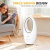 imageROVSUN 22inch Bladeless Tower Fan Quiet Smart Bladeless Fan with Mood Lighting 60Oscillating Cooling Fan with 3 Speeds 75H Timer Compact Tower Fan with Remote Safe Design for Home Bedroom