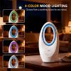 imageROVSUN 22inch Bladeless Tower Fan Quiet Smart Bladeless Fan with Mood Lighting 60Oscillating Cooling Fan with 3 Speeds 75H Timer Compact Tower Fan with Remote Safe Design for Home Bedroom