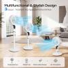 imageROVSUN 3in1 Standing Fan for Bedroom 43 Pedestal amp Tabletop Fan 9090Omnidirectional Oscillating Fan with Remote 8 Speeds 3 Modes 9H Timer and Adjustable Height White 110V 40WWhite2pack