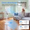 imageROVSUN 3in1 Standing Fan for Bedroom 43 Pedestal amp Tabletop Fan 9090Omnidirectional Oscillating Fan with Remote 8 Speeds 3 Modes 9H Timer and Adjustable Height White 110V 40WWhite2pack