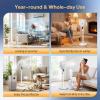 imageROVSUN 3in1 Standing Fan for Bedroom 43 Pedestal amp Tabletop Fan 9090Omnidirectional Oscillating Fan with Remote 8 Speeds 3 Modes 9H Timer and Adjustable Height White 110V 40WWhite