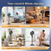 imageROVSUN 3in1 Standing Fan for Bedroom 43 Pedestal amp Tabletop Fan 9090Omnidirectional Oscillating Fan with Remote 8 Speeds 3 Modes 9H Timer and Adjustable Height White 110V 40WGrey2pack