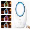 imageROVSUN 22inch Bladeless Tower Fan Quiet Smart Bladeless Fan with Mood Lighting 60Oscillating Cooling Fan with 3 Speeds 75H Timer Compact Tower Fan with Remote Safe Design for Home Bedroom