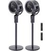 imageROVSUN 3in1 Standing Fan for Bedroom 43 Pedestal amp Tabletop Fan 9090Omnidirectional Oscillating Fan with Remote 8 Speeds 3 Modes 9H Timer and Adjustable Height White 110V 40WGrey2pack