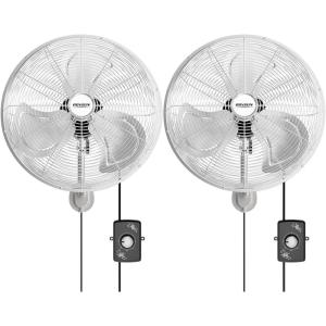 imageROVSUN 18 Wall Mounted Fan Max 4600 CFM High Velocity Industrial Wall Fan with Easy Controller 70 Angle Oscillating Heavy Duty for Garage Warehouse Workshop Gym UL Listed182pack