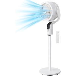 imageROVSUN 3in1 Standing Fan for Bedroom 43 Pedestal amp Tabletop Fan 9090Omnidirectional Oscillating Fan with Remote 8 Speeds 3 Modes 9H Timer and Adjustable Height White 110V 40WWhite