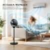 imageROVSUN 3in1 Standing Fan for Bedroom 40 Pedestal amp Tabletop Fan 12090Omnidirectional Oscillating Fan with Remote Mood Lighting 3 Speeds 12H Timer and Adjustable Height Black 110V 40WBlack2pack