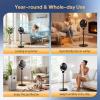 imageROVSUN 3in1 Standing Fan for Bedroom 40 Pedestal amp Tabletop Fan 12090Omnidirectional Oscillating Fan with Remote Mood Lighting 3 Speeds 12H Timer and Adjustable Height Black 110V 40WBlack