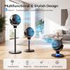 imageROVSUN 43inch Standing Fan for Bedroom 9090Omnidirectional Oscillating Fan 3in1 Pedestal amp Tabletop Fan with 3 Modes 8 Speed 9H Timer Remote and Adjustable Height Air Circulator Dark GreyBlack40inch