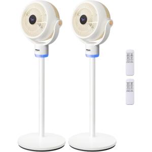imageROVSUN 3in1 Standing Fan for Bedroom 40 Pedestal amp Tabletop Fan 12090Omnidirectional Oscillating Fan with Remote Mood Lighting 3 Speeds 12H Timer and Adjustable Height Black 110V 40WWhite2pack