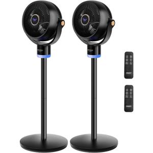 imageROVSUN 3in1 Standing Fan for Bedroom 40 Pedestal amp Tabletop Fan 12090Omnidirectional Oscillating Fan with Remote Mood Lighting 3 Speeds 12H Timer and Adjustable Height Black 110V 40WBlack2pack