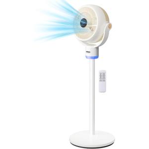 imageROVSUN 3in1 Standing Fan for Bedroom 40 Pedestal amp Tabletop Fan 12090Omnidirectional Oscillating Fan with Remote Mood Lighting 3 Speeds 12H Timer and Adjustable Height Black 110V 40WWhite