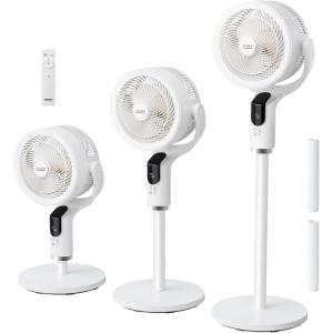 imageROVSUN 43inch Standing Fan for Bedroom 9090Omnidirectional Oscillating Fan 3in1 Pedestal amp Tabletop Fan with 3 Modes 8 Speed 9H Timer Remote and Adjustable Height Air Circulator Dark GreyWhite43inch
