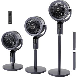 imageROVSUN 43inch Standing Fan for Bedroom 9090Omnidirectional Oscillating Fan 3in1 Pedestal amp Tabletop Fan with 3 Modes 8 Speed 9H Timer Remote and Adjustable Height Air Circulator Dark GreyDark Grey43inch