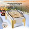 imageROVSUN 9QT Chafing Dishes for Buffet3 Pack Roll Top Chafing Dish Buffet SetRectangular Chafers and Buffet Warmers Sets with Glass Lid amp Serving Tong for Parties Weddings Catering Events Rose GoldGold  Silver