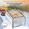 imageROVSUN 9QT Chafing Dishes for Buffet3 Pack Roll Top Chafing Dish Buffet SetRectangular Chafers and Buffet Warmers Sets with Glass Lid amp Serving Tong for Parties Weddings Catering Events Rose GoldSilver