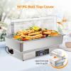 imageROVSUN 9QT Electric Chafing Dishes for Buffet with Temperature Control Display Chafing Dish Buffet Set Stainless Steel Chafers with Glass Window Full amp Half Size Pan for Party CateringPC Lid 2Pack