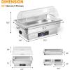 imageROVSUN 9QT Electric Chafing Dishes for Buffet with Temperature Control Display Chafing Dish Buffet Set Stainless Steel Chafers with Glass Window Full amp Half Size Pan for Party CateringPC Lid 2Pack