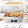 imageROVSUN 9QT Electric Chafing Dishes for Buffet with Temperature Control Display Chafing Dish Buffet Set Stainless Steel Chafers with Glass Window Full amp Half Size Pan for Party CateringPC Lid 1Pack