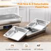 imageROVSUN 9QT Electric Chafing Dishes for Buffet with Temperature Control Display Chafing Dish Buffet Set Stainless Steel Chafers with Glass Window Full amp Half Size Pan for Party CateringPC Lid 3Pack