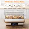 imageROVSUN 9QT Electric Chafing Dishes for Buffet with Temperature Control Display Chafing Dish Buffet Set Stainless Steel Chafers with Glass Window Full amp Half Size Pan for Party CateringPC Lid 2Pack