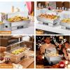 imageROVSUN 9QT Electric Chafing Dishes for Buffet with Temperature Control Display Chafing Dish Buffet Set Stainless Steel Chafers with Glass Window Full amp Half Size Pan for Party CateringPC Lid 1Pack