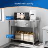 imageROVSUN 48 X 24 Stainless Steel Table with 3 Drawers Backsplash amp Undershelf for Home Kitchen Restaurant Hotel Garage Warehouse 48 X 2436 X 242 Drawers