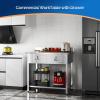 imageROVSUN 48 X 24 Stainless Steel Table with 3 Drawers Backsplash amp Undershelf for Home Kitchen Restaurant Hotel Garage Warehouse 48 X 2436 X 242 Drawers