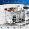 imageROVSUN 48 X 24 Stainless Steel Table with 3 Drawers Backsplash amp Undershelf for Home Kitchen Restaurant Hotel Garage Warehouse 48 X 2436 X 242 Drawers