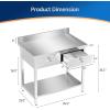 imageROVSUN 48 X 24 Stainless Steel Table with 3 Drawers Backsplash amp Undershelf for Home Kitchen Restaurant Hotel Garage Warehouse 48 X 2436 X 242 Drawers