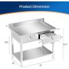 imageROVSUN 48 X 24 Stainless Steel Table with 3 Drawers Backsplash amp Undershelf for Home Kitchen Restaurant Hotel Garage Warehouse 48 X 2442 X 262 Drawers
