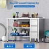 imageROVSUN 48 X 24 Stainless Steel Table with 3 Drawers Backsplash amp Undershelf for Home Kitchen Restaurant Hotel Garage Warehouse 48 X 2448 X 243 Drawers