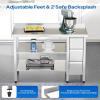 imageROVSUN 48 X 24 Stainless Steel Table with 3 Drawers Backsplash amp Undershelf for Home Kitchen Restaurant Hotel Garage Warehouse 48 X 2448 X 243 Drawers