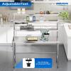 imageROVSUN Open Base Stainless Steel Table with Overshelves 60 X 24 NSF Commercial Heavy Duty Pre Table with Adjustable Undershelf amp Detachable Hooks for Kitchen Restaurant48 x 24