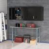 imageROVSUN Open Base Stainless Steel Table with Overshelves 60 X 24 NSF Commercial Heavy Duty Pre Table with Adjustable Undershelf amp Detachable Hooks for Kitchen Restaurant60 x 24