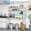 imageROVSUN Open Base Stainless Steel Table with Overshelves 60 X 24 NSF Commercial Heavy Duty Pre Table with Adjustable Undershelf amp Detachable Hooks for Kitchen Restaurant60 x 24