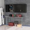 imageROVSUN Open Base Stainless Steel Table with Overshelves 60 X 24 NSF Commercial Heavy Duty Pre Table with Adjustable Undershelf amp Detachable Hooks for Kitchen Restaurant60 x 30