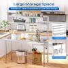 imageROVSUN Open Base Stainless Steel Table with Overshelves 60 X 24 NSF Commercial Heavy Duty Pre Table with Adjustable Undershelf amp Detachable Hooks for Kitchen Restaurant48 x 24