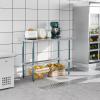 imageROVSUN Open Base Stainless Steel Table with Overshelves 60 X 24 NSF Commercial Heavy Duty Pre Table with Adjustable Undershelf amp Detachable Hooks for Kitchen Restaurant48 x 24