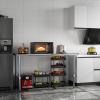 imageROVSUN Open Base Stainless Steel Table with Overshelves 60 X 24 NSF Commercial Heavy Duty Pre Table with Adjustable Undershelf amp Detachable Hooks for Kitchen Restaurant60 x 30