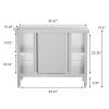 imageROVSUN Stainless Steel Table with Cabinet 39 x 19Commercial Pre Table with Backsplash Heavy Duty Work Table with 2 Sliding Doors Large Space Storage for Kitchen Restaurant Hotel Garage WarehouseWithout Backsplash