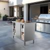 imageROVSUN Stainless Steel Table with Cabinet 39 x 19Commercial Pre Table with Backsplash Heavy Duty Work Table with 2 Sliding Doors Large Space Storage for Kitchen Restaurant Hotel Garage WarehouseWithout Backsplash