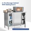 imageROVSUN Stainless Steel Table with Cabinet 39 x 19Commercial Pre Table with Backsplash Heavy Duty Work Table with 2 Sliding Doors Large Space Storage for Kitchen Restaurant Hotel Garage WarehouseWith Backsplash