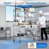 imageROVSUN Stainless Steel Table with Wheels amp Overshelves 48 X 24 NSF Commercial Heavy Duty Pre Table with Drawers amp Adjustable UndershelfMetal Table with Detachable Hooks for Kitchen Restaurant48 x 24