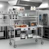 imageROVSUN Stainless Steel Table with Wheels amp Overshelves 48 X 24 NSF Commercial Heavy Duty Pre Table with Drawers amp Adjustable UndershelfMetal Table with Detachable Hooks for Kitchen Restaurant60 x 24